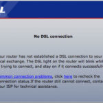 No DSL connection は土日恒例の画面表示：インターネット切断