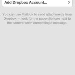 Mailbox でDROPBOX の無料容量を１G 増やすことができる。